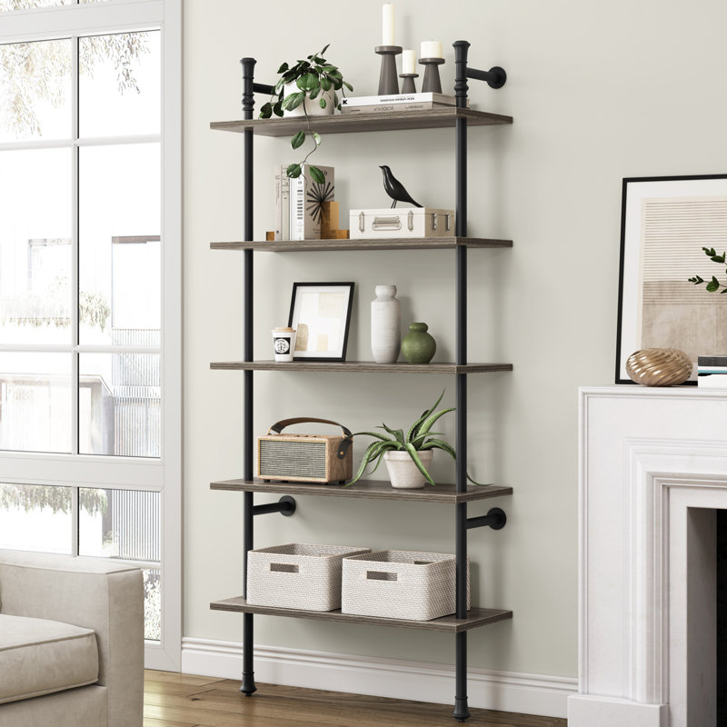 Industrial wall bookshelf hotsell